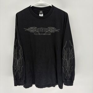 Vintage Yamaha Star Motorcycle Long Sleeve Shirt Flames Rare Goth Punk Men L